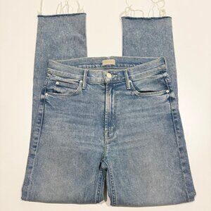 Mother Mid Rise Dazzler Ankle Fray Reading By The Pool Mid Rise Straight Jean 26